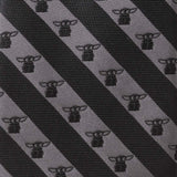 Star Wars Grogu Black and Gray Striped Tie - Cufflinks.com - Flyclothing LLC