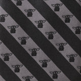 Star Wars Grogu Black and Gray Striped Tie