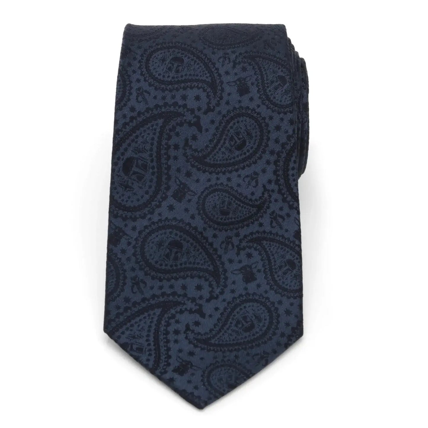 Star Wars Mandalorian and Grogu Navy Paisley Tie, Grogu Tie Bar, and Lapel Pin Gift Set - Cufflinks.com - Flyclothing LLC