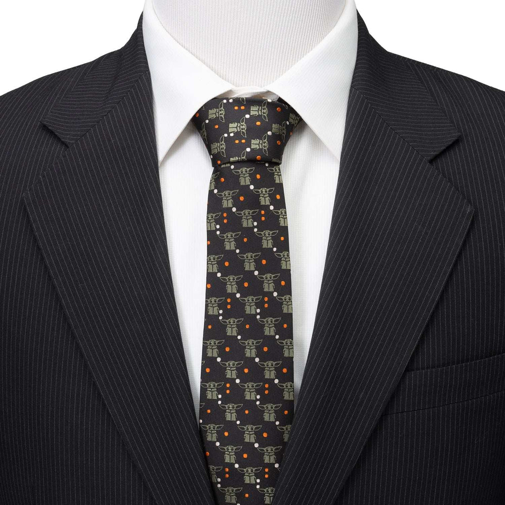 Star Wars Grogu Black and Orange Dotted Tie - Cufflinks.com - Flyclothing LLC