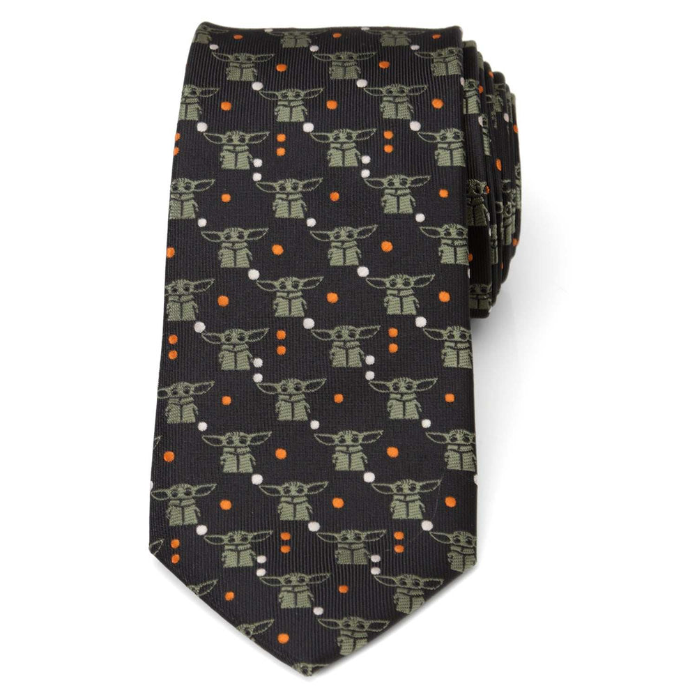 Star Wars Grogu Black and Orange Dotted Tie - Cufflinks.com - Flyclothing LLC