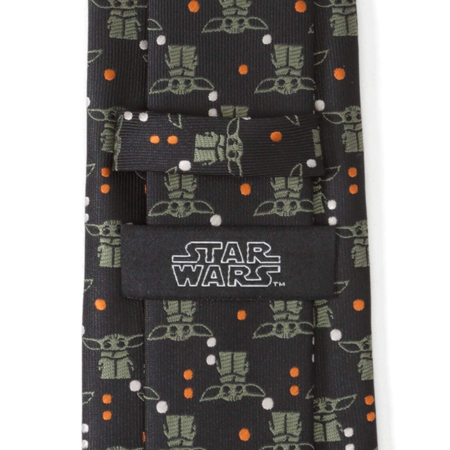 Star Wars Grogu Black and Orange Dotted Tie - Cufflinks.com - Flyclothing LLC