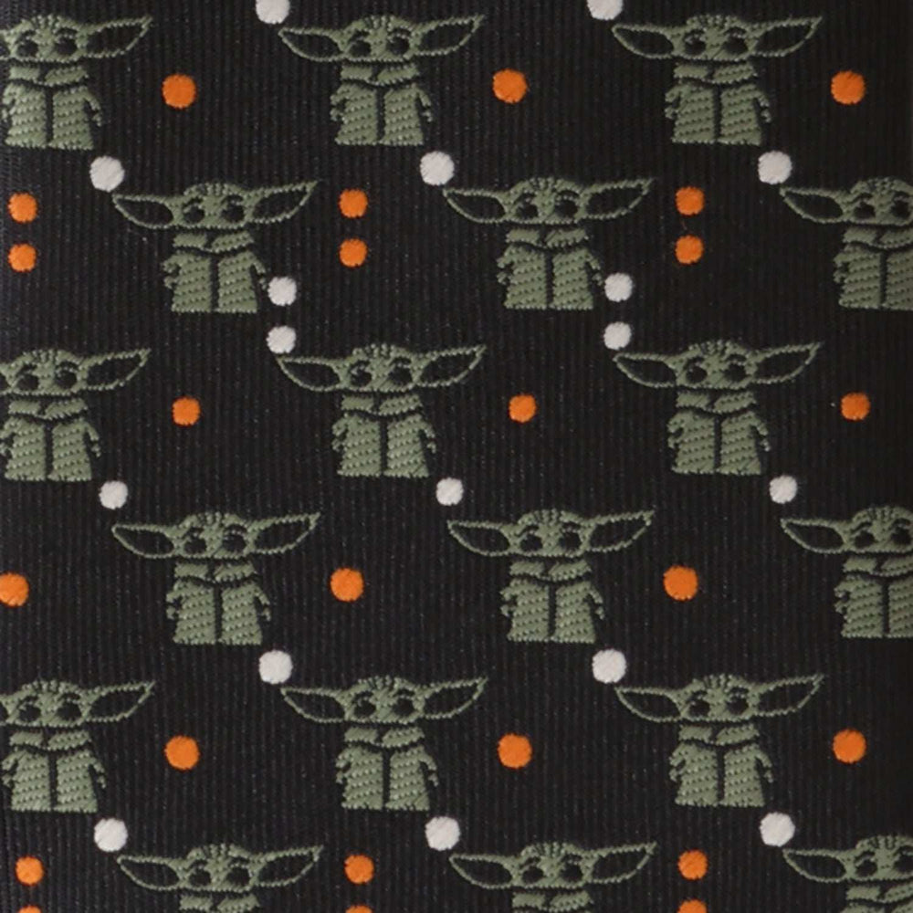 Star Wars Grogu Black and Orange Dotted Tie - Cufflinks.com - Flyclothing LLC