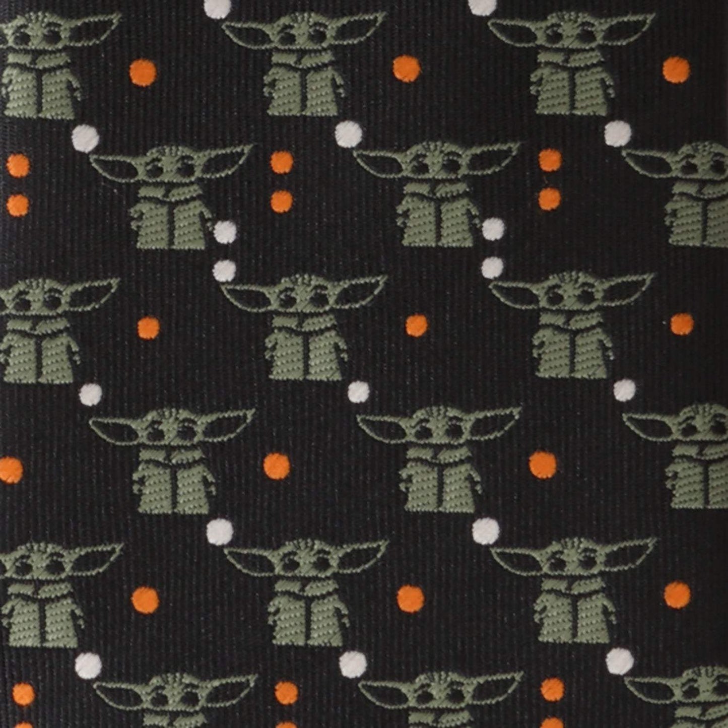 Star Wars Grogu Black and Orange Dotted Tie - Cufflinks.com - Flyclothing LLC