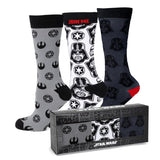 Star Wars Darth Vader Black, White, and Gray Dress Socks and Lapel Pin Gift Set