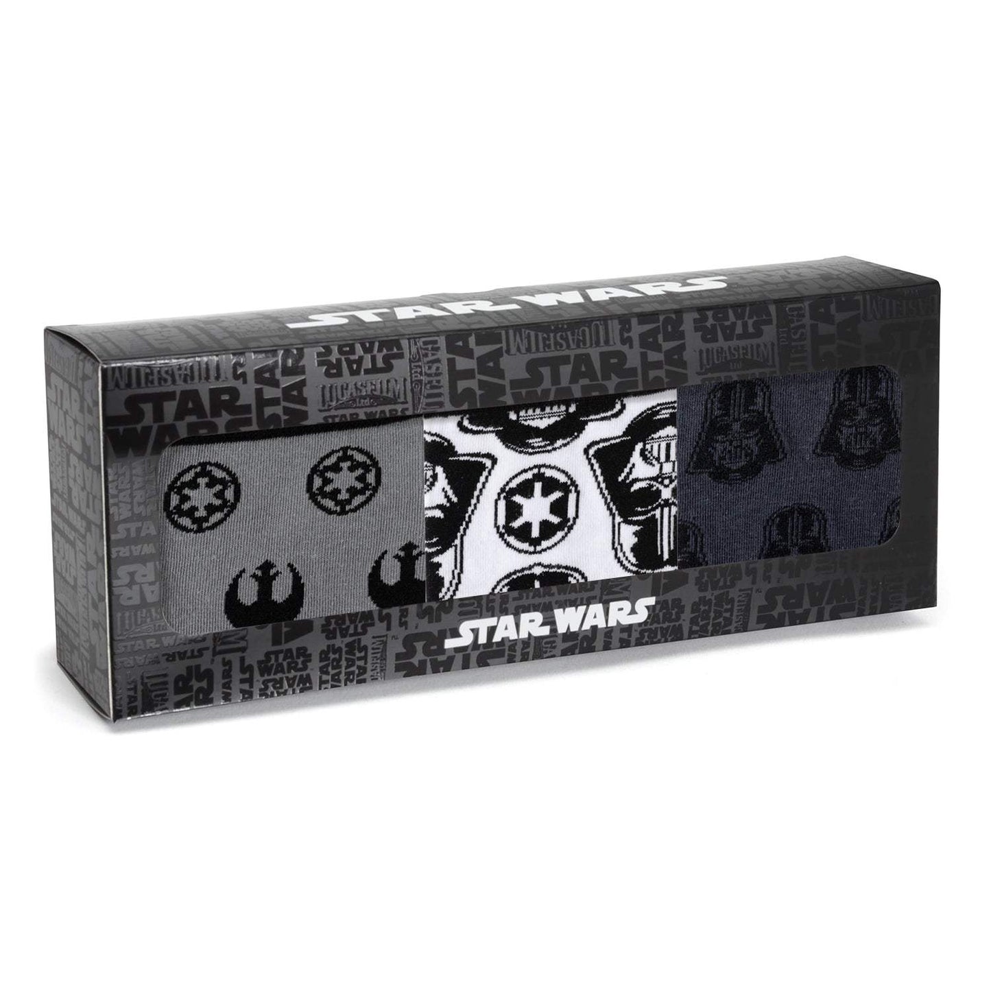 Star Wars Darth Vader Black, White, and Gray Dress Socks and Lapel Pin Gift Set - Cufflinks.com - Flyclothing LLC