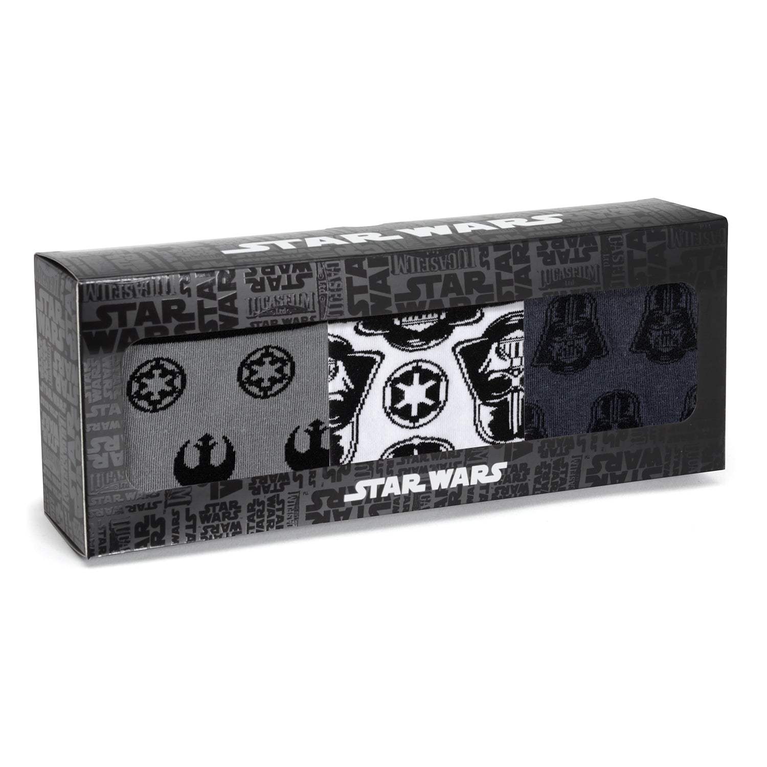 Star Wars Darth Vader Black, White, and Gray Dress Socks and Lapel Pin Gift Set - Cufflinks.com - Flyclothing LLC