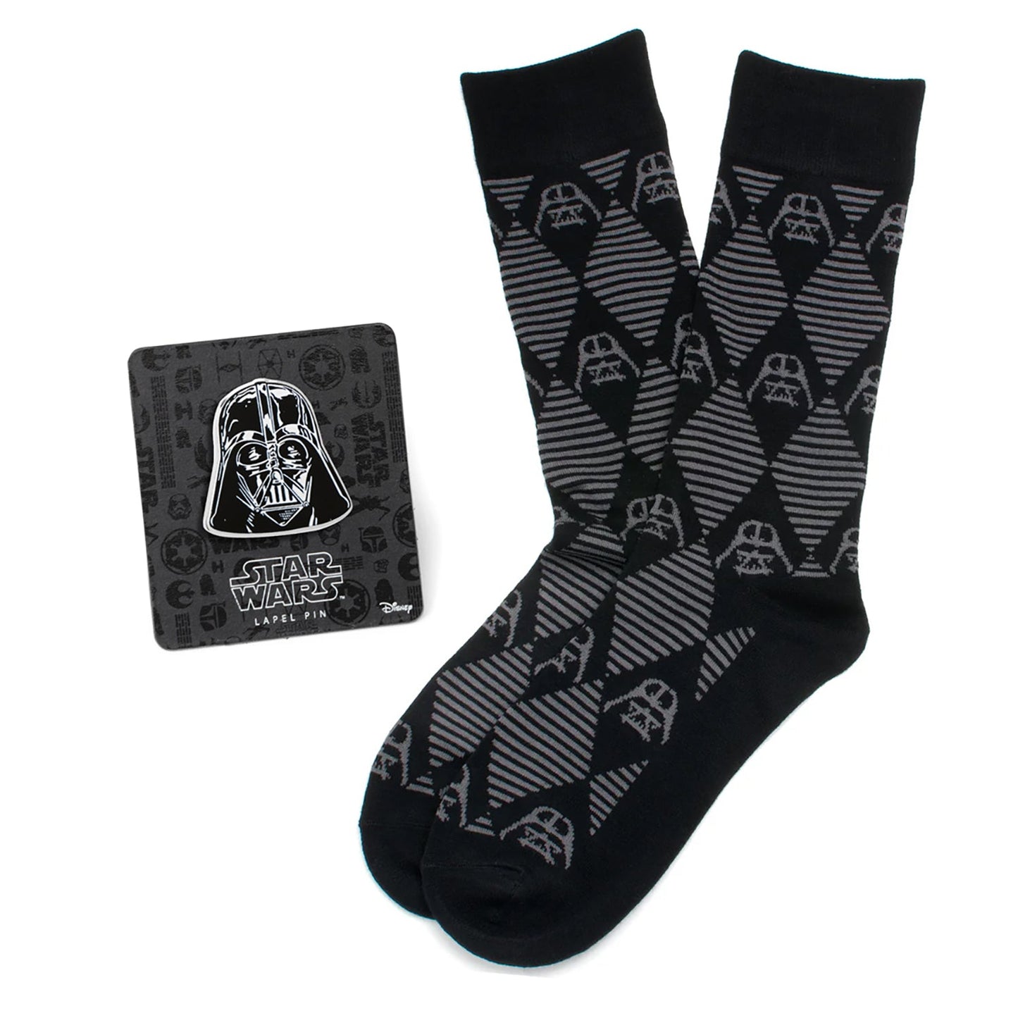 Star Wars Darth Vader Black Argyle Dress Socks and Lapel Pin Gift Set - Cufflinks.com - Flyclothing LLC