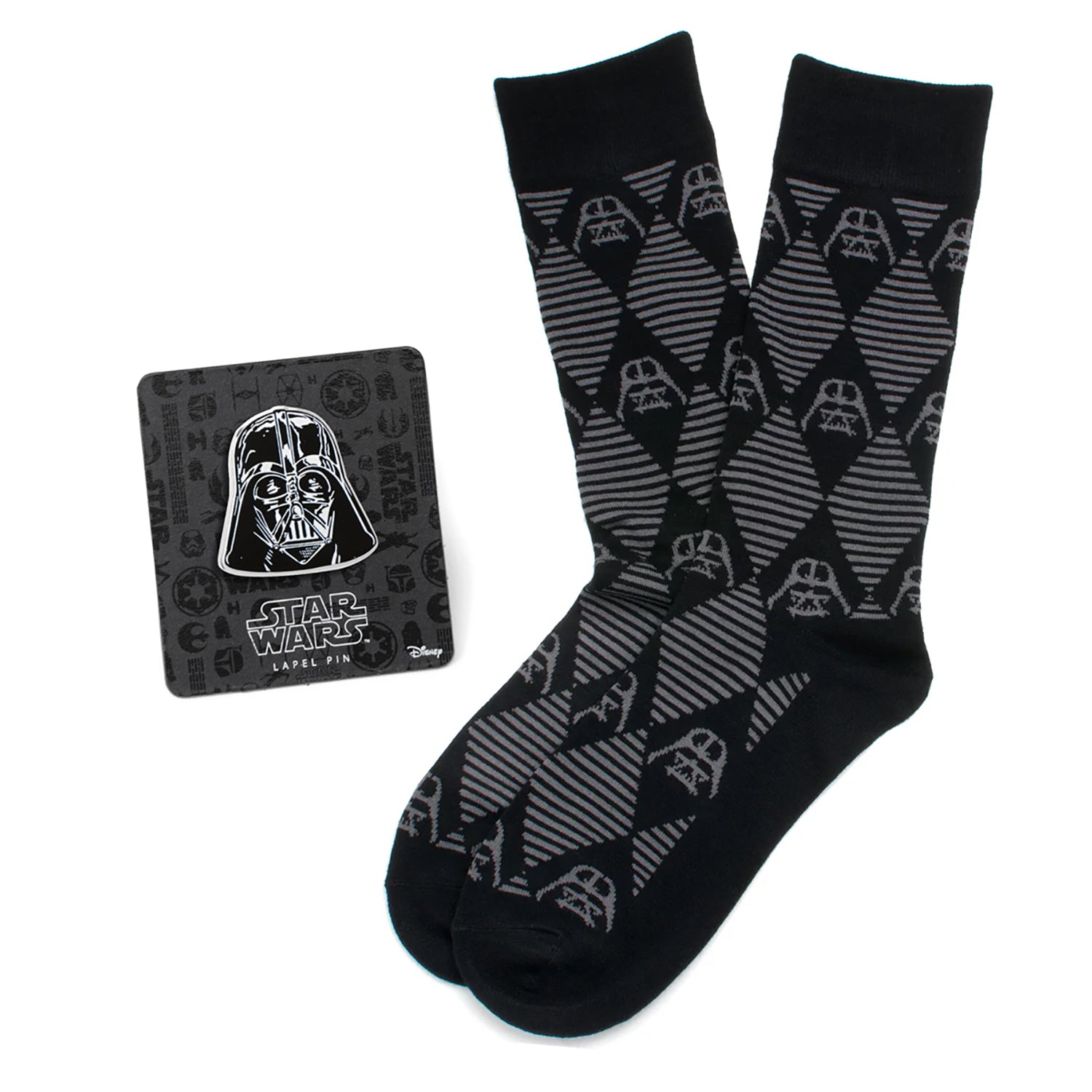 Star Wars Darth Vader Black Argyle Dress Socks and Lapel Pin Gift Set - Cufflinks.com - Flyclothing LLC