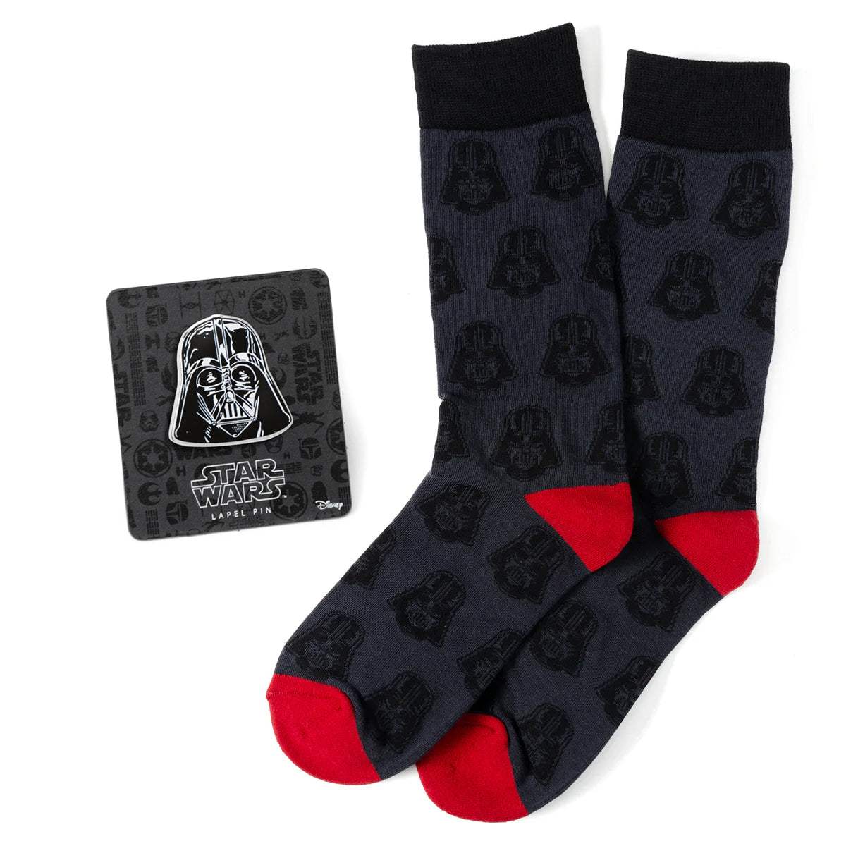 Star Wars Darth Vader Black and Red Dress Sock and Lapel Pin Gift Set - Cufflinks.com - Flyclothing LLC