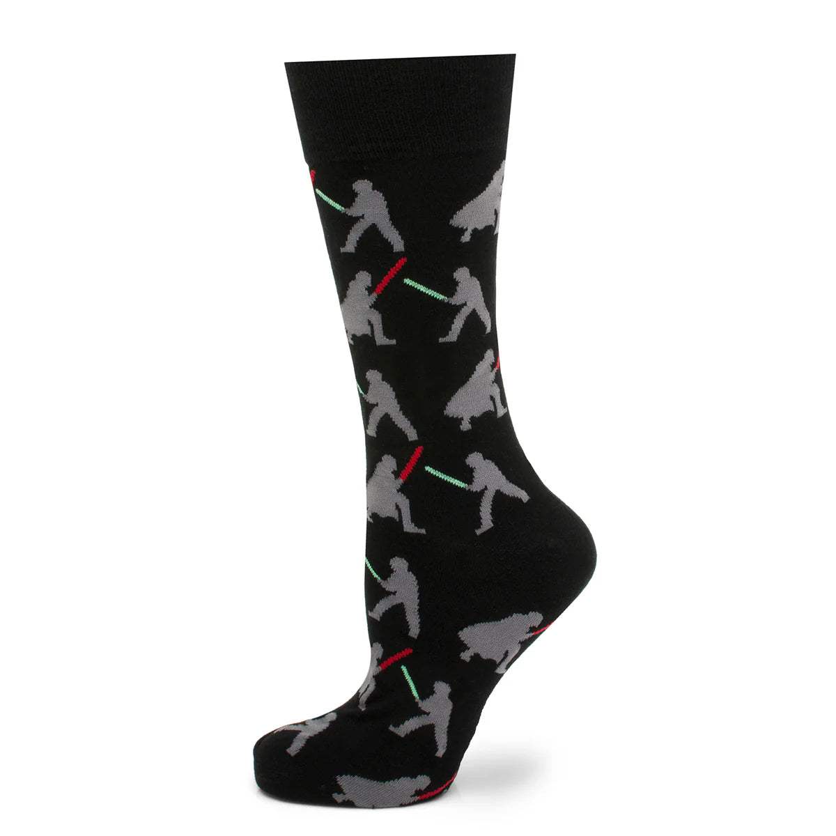 Star Wars Darth Vader and Luke Skywalker LIGHTSABER Battle Black Dress Socks and Darth Vader Lapel Pin Gift Set - Cufflinks.com - Flyclothing LLC