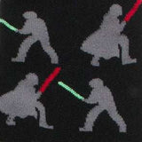 Star Wars Darth Vader and Luke Skywalker LIGHTSABER Battle Black Dress Socks and Darth Vader Lapel Pin Gift Set - Cufflinks.com - Flyclothing LLC