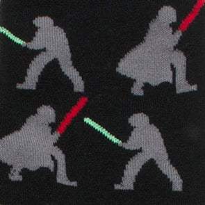 Star Wars Darth Vader and Luke Skywalker LIGHTSABER Battle Black Dress Socks and Darth Vader Lapel Pin Gift Set - Cufflinks.com - Flyclothing LLC