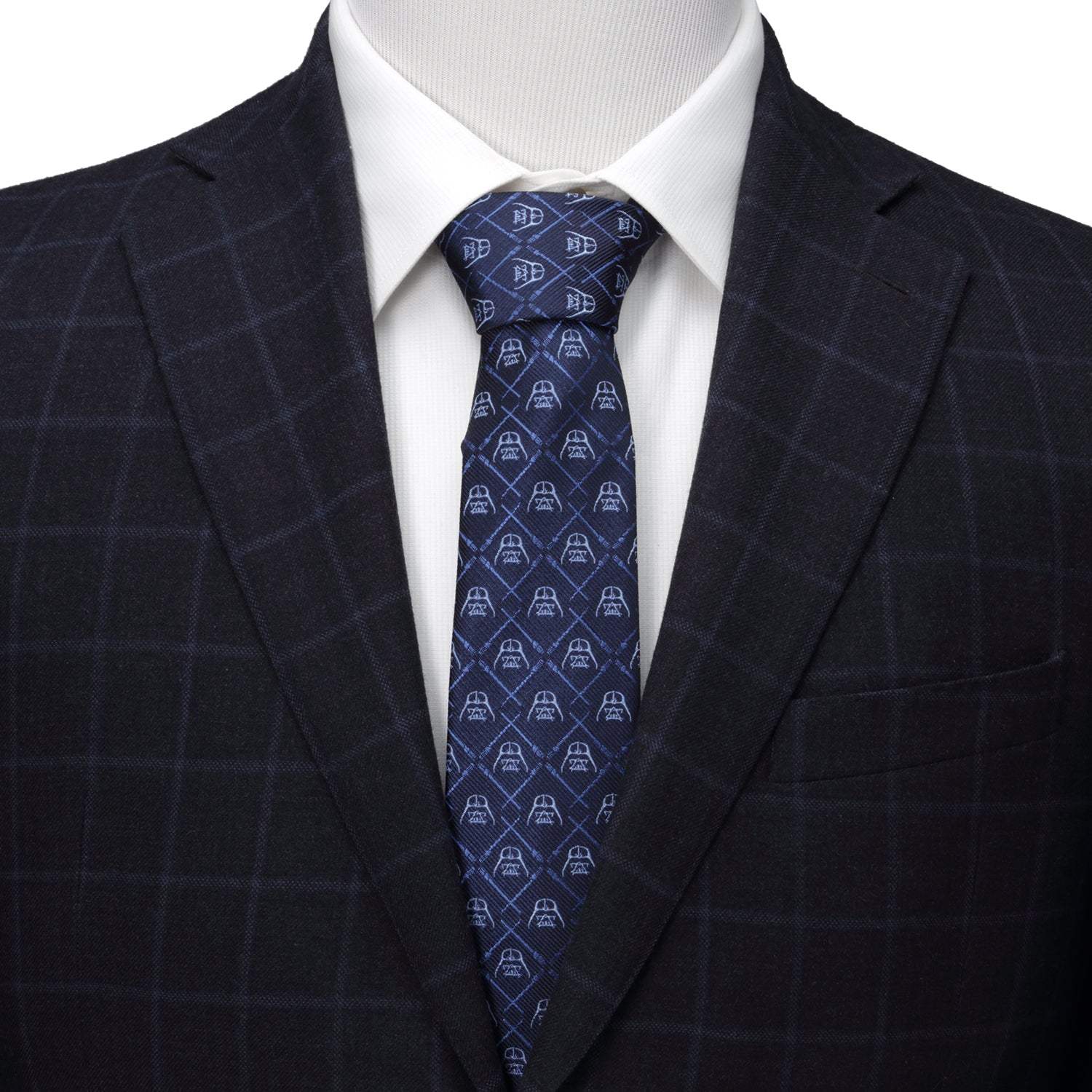 Star Wars Darth Vader and LIGHTSABER Blue Checkered Tie - Cufflinks.com - Flyclothing LLC