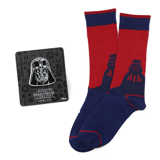 Star Wars Darth Vader Blue and Red Dress Socks and Lapel Pin Gift Set - Cufflinks.com - Flyclothing LLC