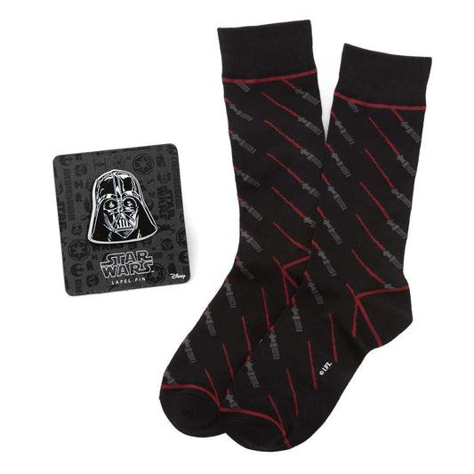 Star Wars Darth Vader LIGHTSABER Black Socks and Lapel Pin Gift Set - Cufflinks.com - Flyclothing LLC