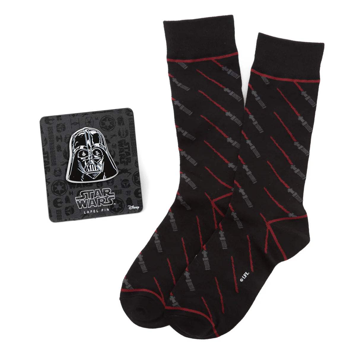 Star Wars Darth Vader LIGHTSABER Black Socks and Lapel Pin Gift Set - Cufflinks.com - Flyclothing LLC