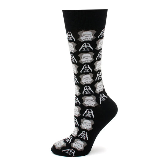 Star Wars Darth Vader and Stormtrooper Black Dress Socks and Darth Vader Lapel Pin Gift Set