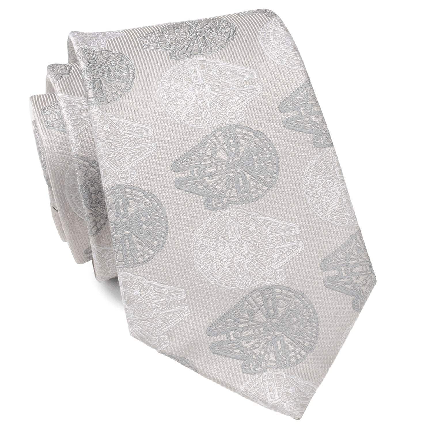 Star Wars Millennium Falcon White and Gray Checkered Tie - Cufflinks.com - Flyclothing LLC