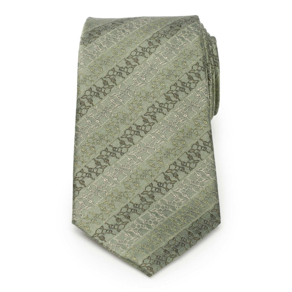 Star Wars Grogu Outline Striped Sage Green Tie - Cufflinks.com - Flyclothing LLC