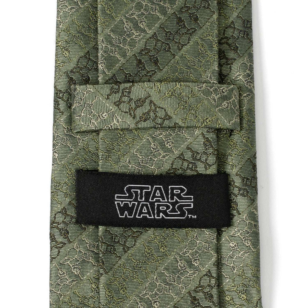 Star Wars Grogu Outline Striped Sage Green Tie - Cufflinks.com - Flyclothing LLC