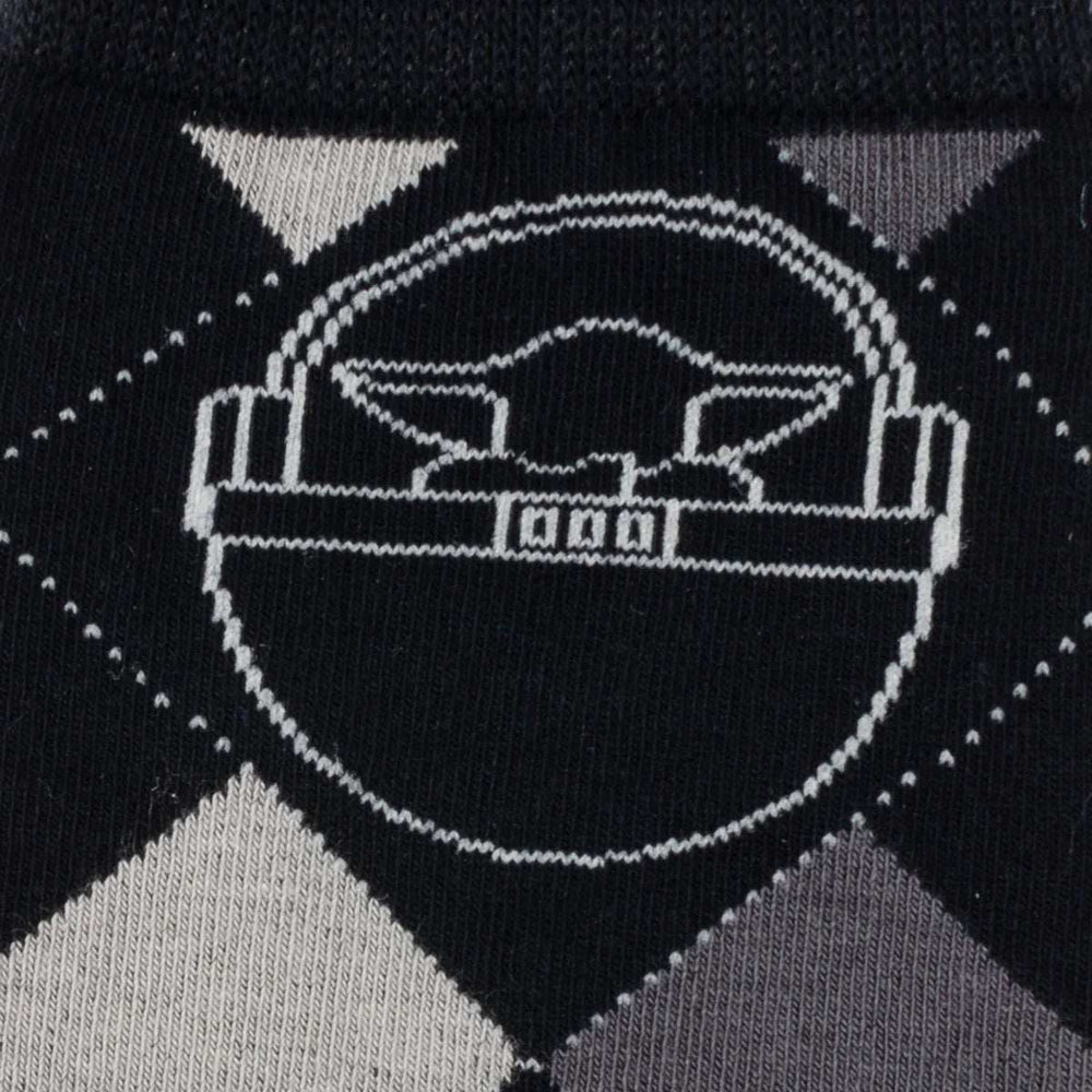Star Wars Grogu Charcoal Gray Argyle Socks and Lapel Pin Gift Set - Cufflinks.com - Flyclothing LLC