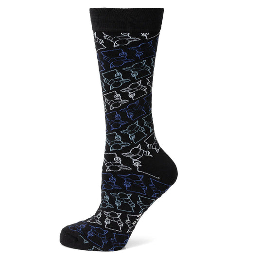 Star Wars Grogu Black Dress Socks and Lapel Pin Gift Set