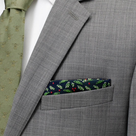 Grogu Holiday Navy Pocket Square