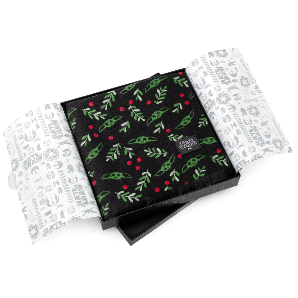 Star Wars Grogu Holiday Black and Green Scarf - Cufflinks.com - Flyclothing LLC