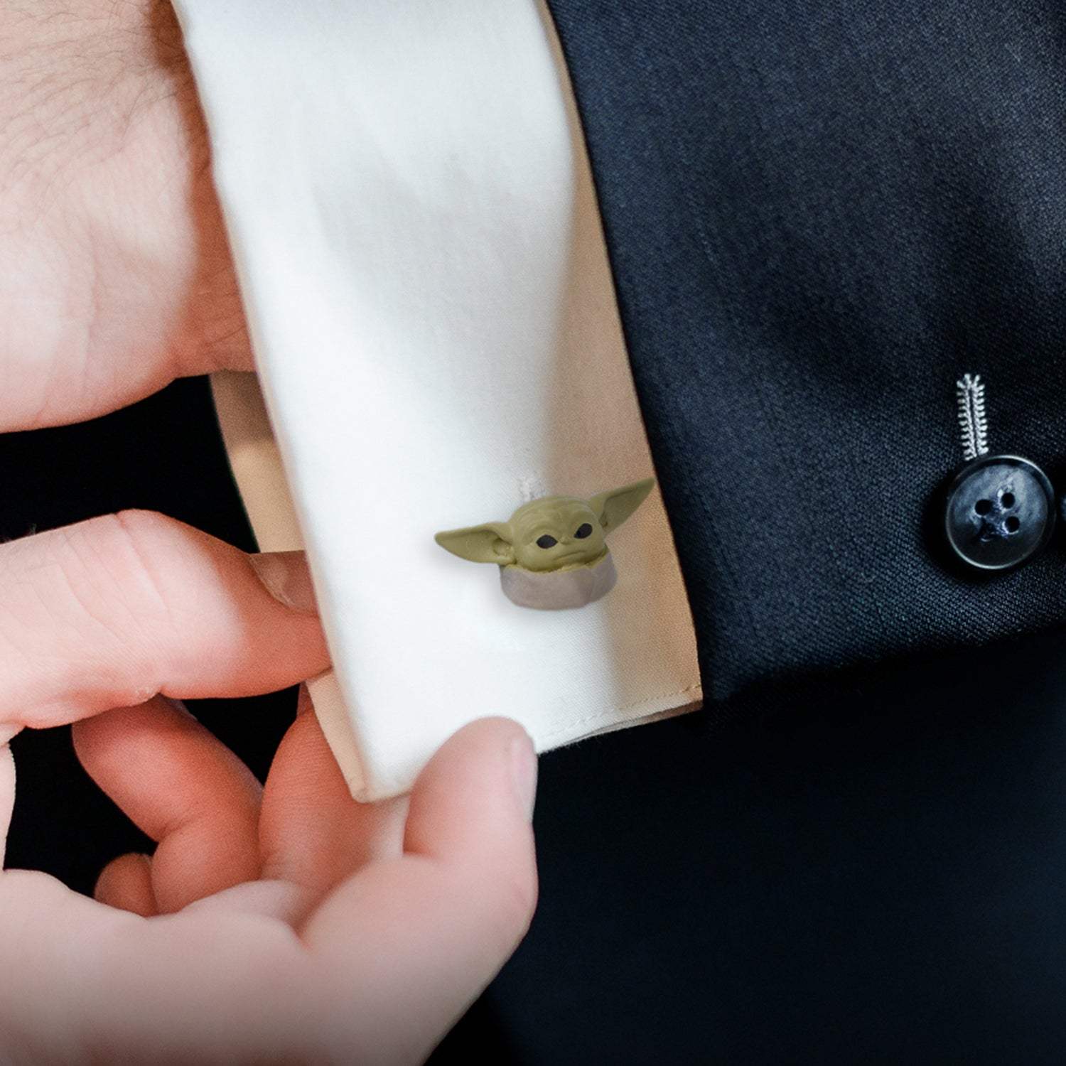 Star Wars Grogu 3D Cufflinks - Cufflinks.com - Flyclothing LLC