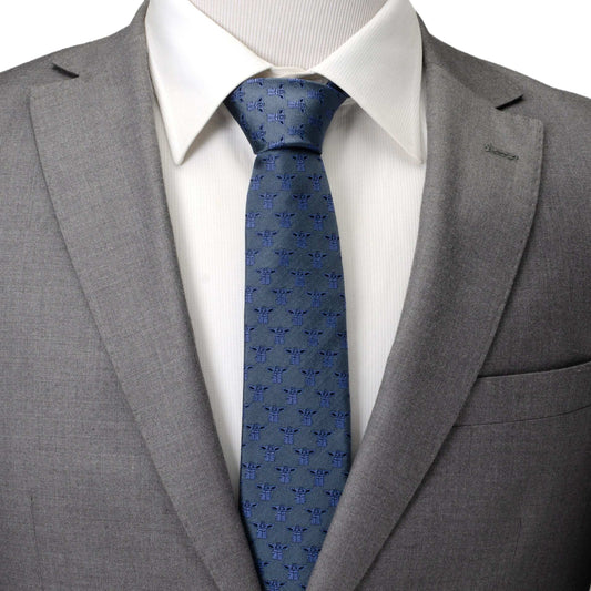 Star Wars Grogu Blue Tonal Tie - Cufflinks.com - Flyclothing LLC