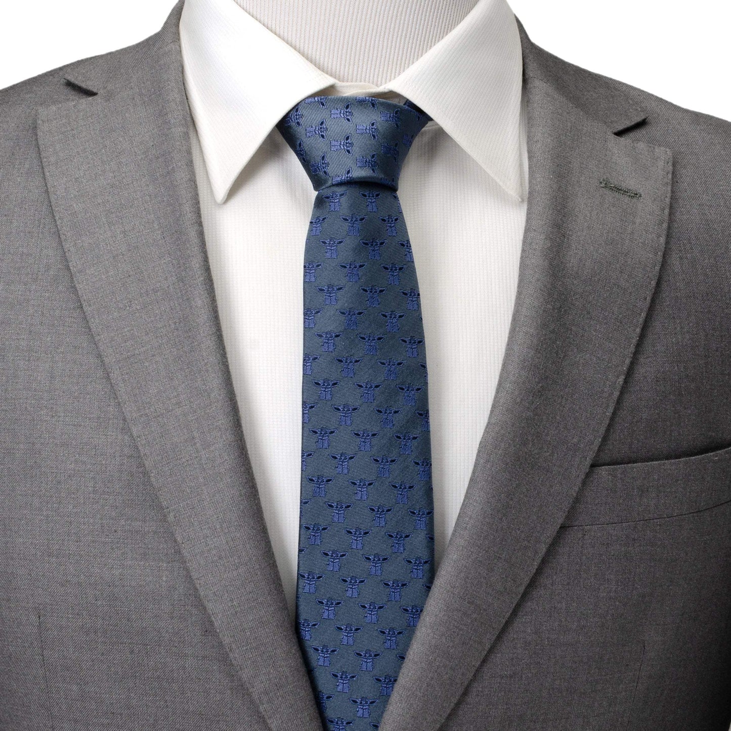 Star Wars Grogu Blue Tonal Tie - Cufflinks.com - Flyclothing LLC