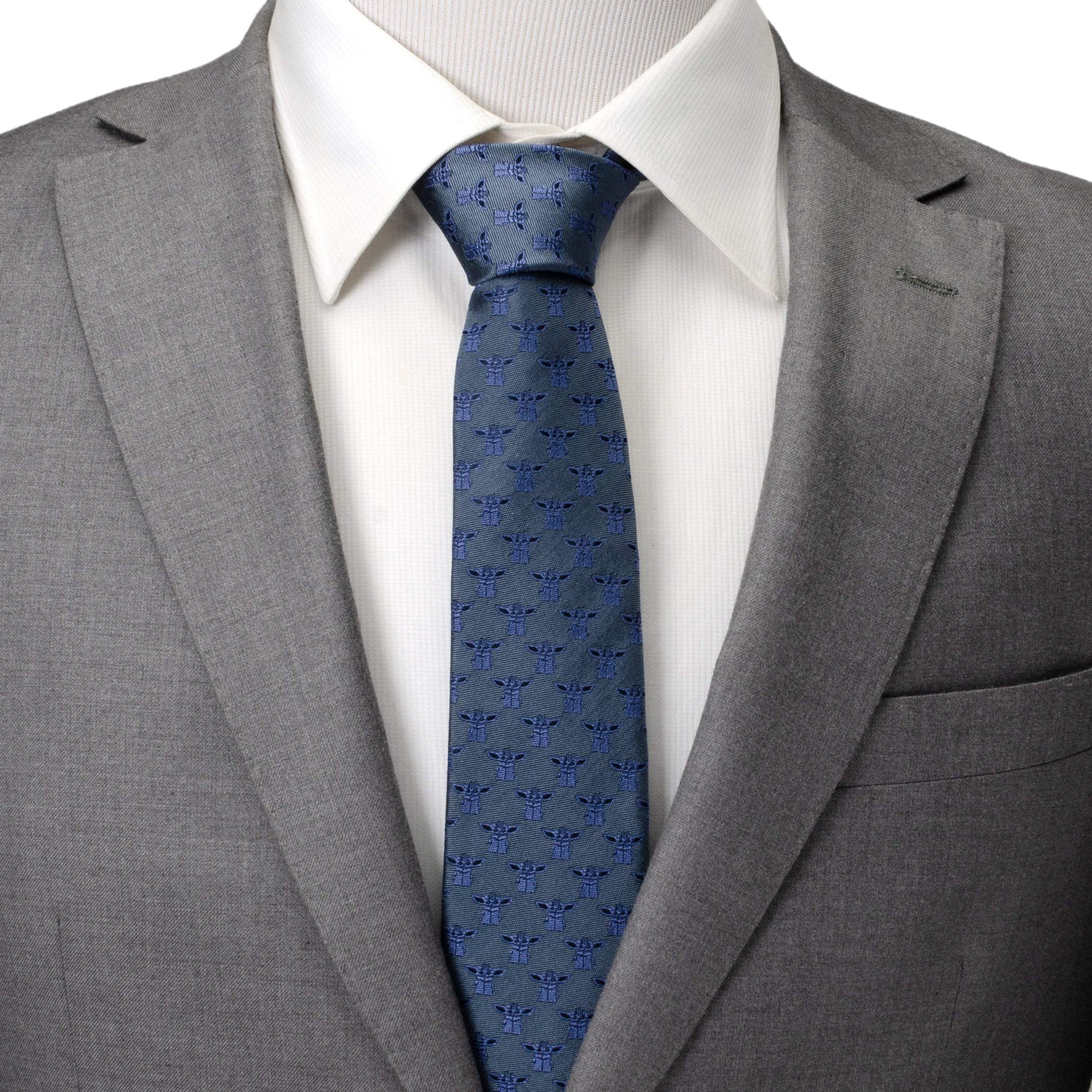 Star Wars Grogu Blue Tonal Tie - Cufflinks.com - Flyclothing LLC