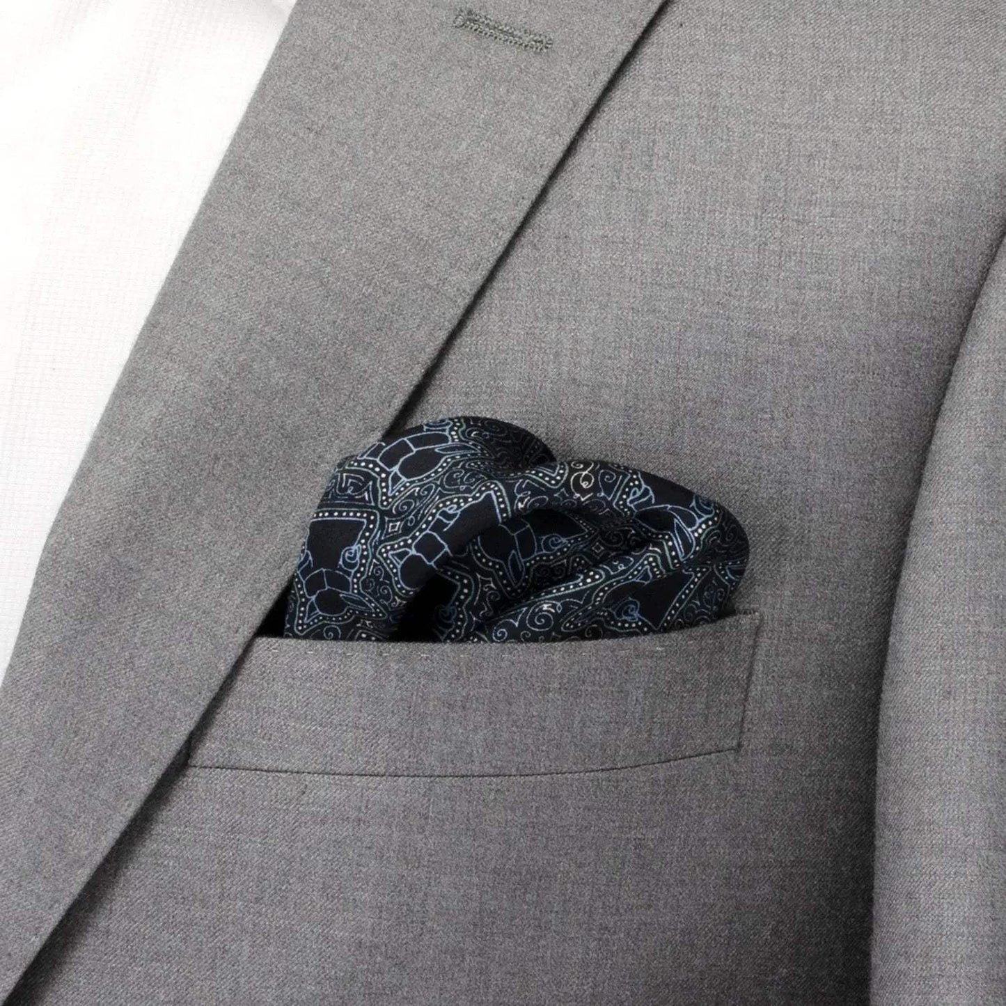 Star Wars Grogu Outline Navy Blue Pocket Square - Cufflinks.com - Flyclothing LLC