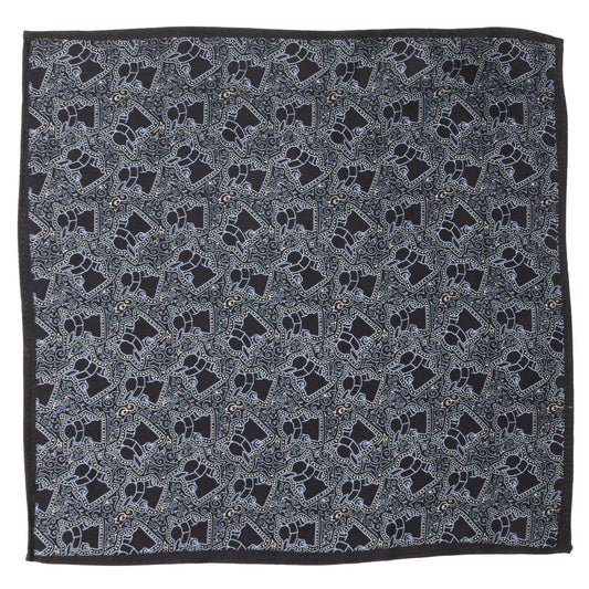 Star Wars Grogu Outline Navy Blue Pocket Square