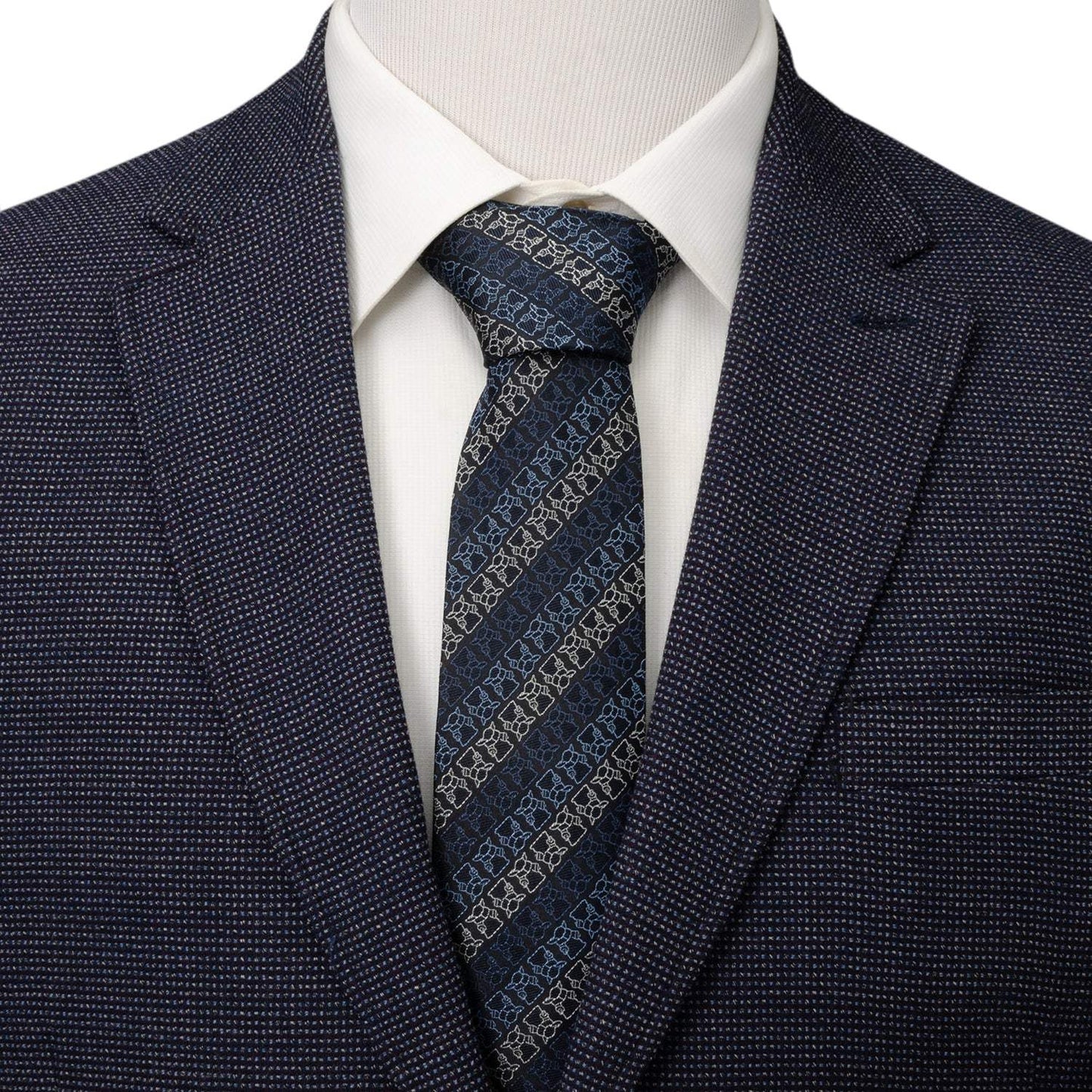 Star Wars Grogu Outline Striped Navy Tie - Cufflinks.com - Flyclothing LLC