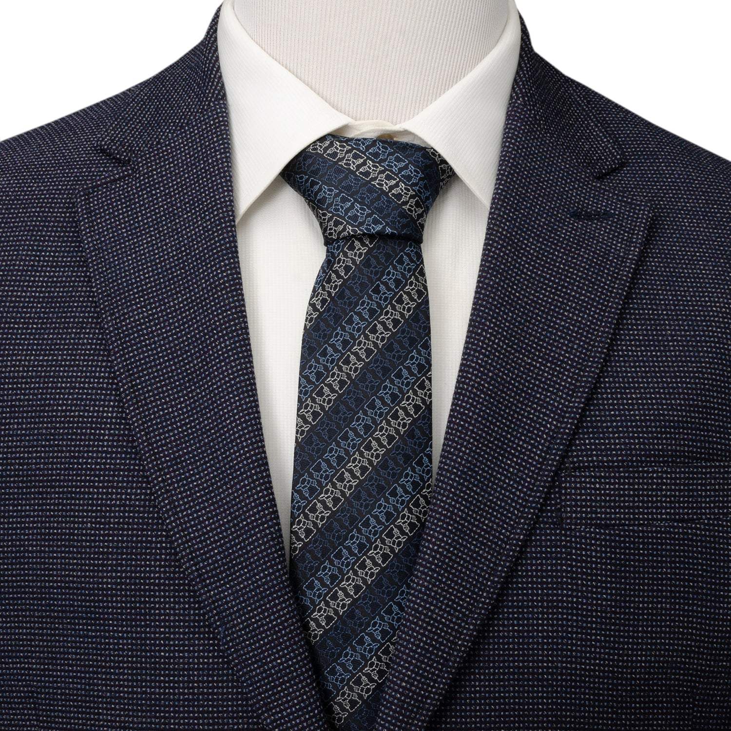 Star Wars Grogu Outline Striped Navy Tie - Cufflinks.com - Flyclothing LLC