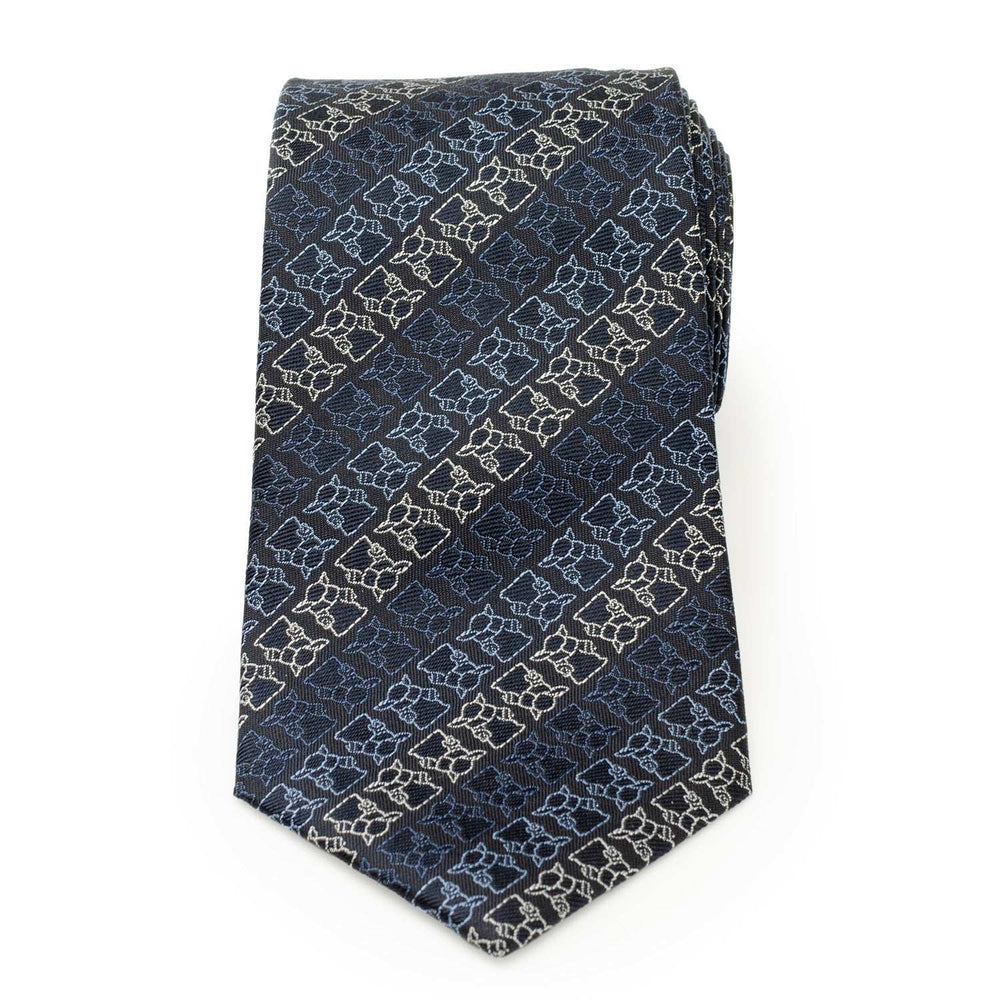 Star Wars Grogu Outline Striped Navy Tie - Cufflinks.com - Flyclothing LLC