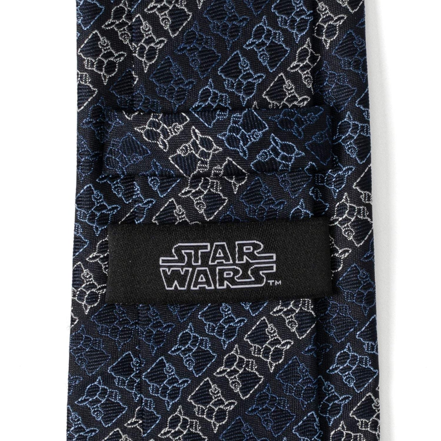 Star Wars Grogu Outline Striped Navy Tie - Cufflinks.com - Flyclothing LLC