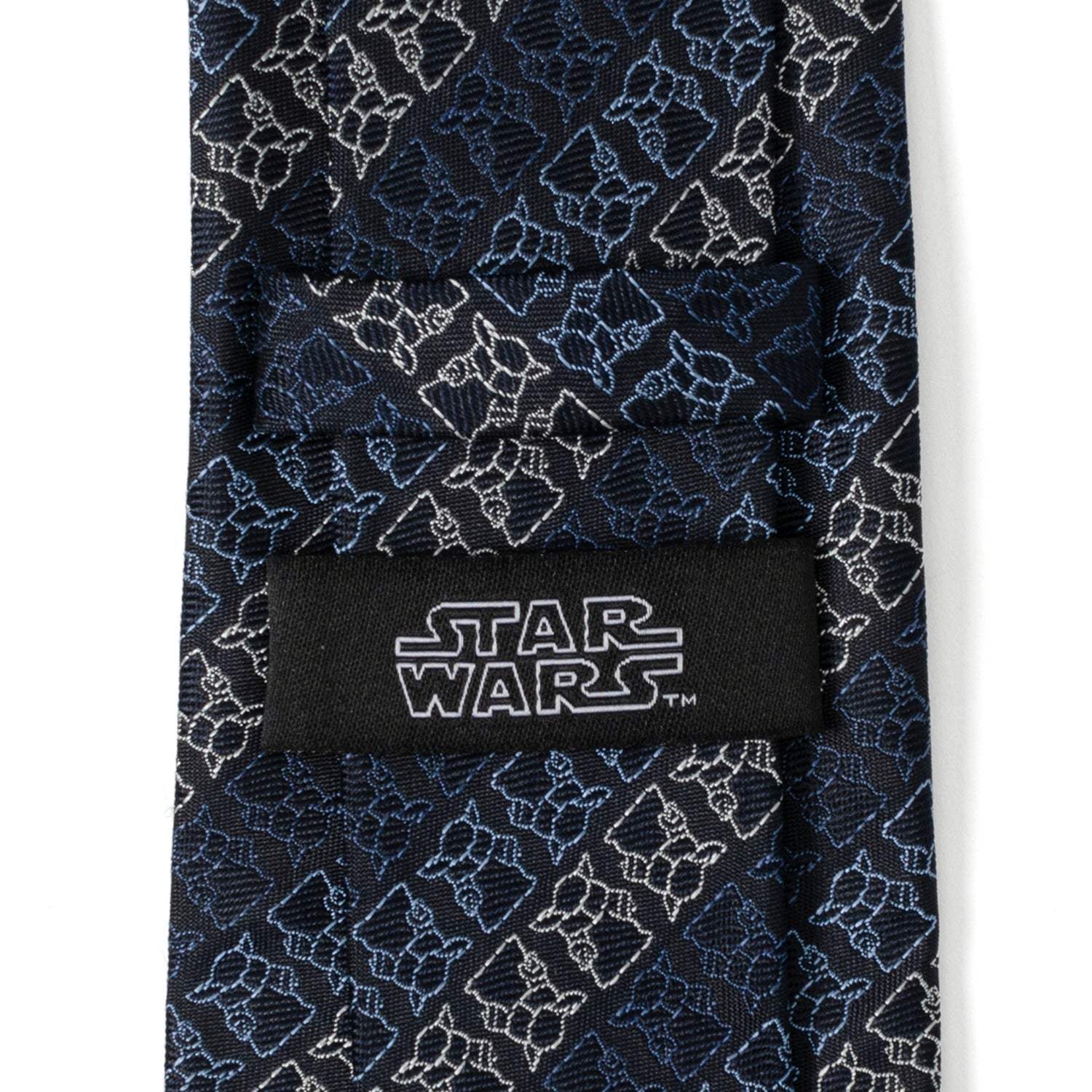Star Wars Grogu Outline Striped Navy Tie - Cufflinks.com - Flyclothing LLC