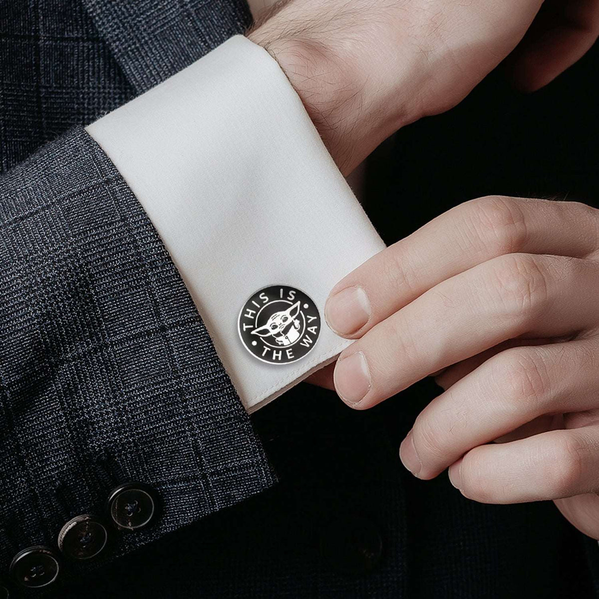 Star Wars Grogu "This Is The Way" Cufflinks - Cufflinks.com - Flyclothing LLC