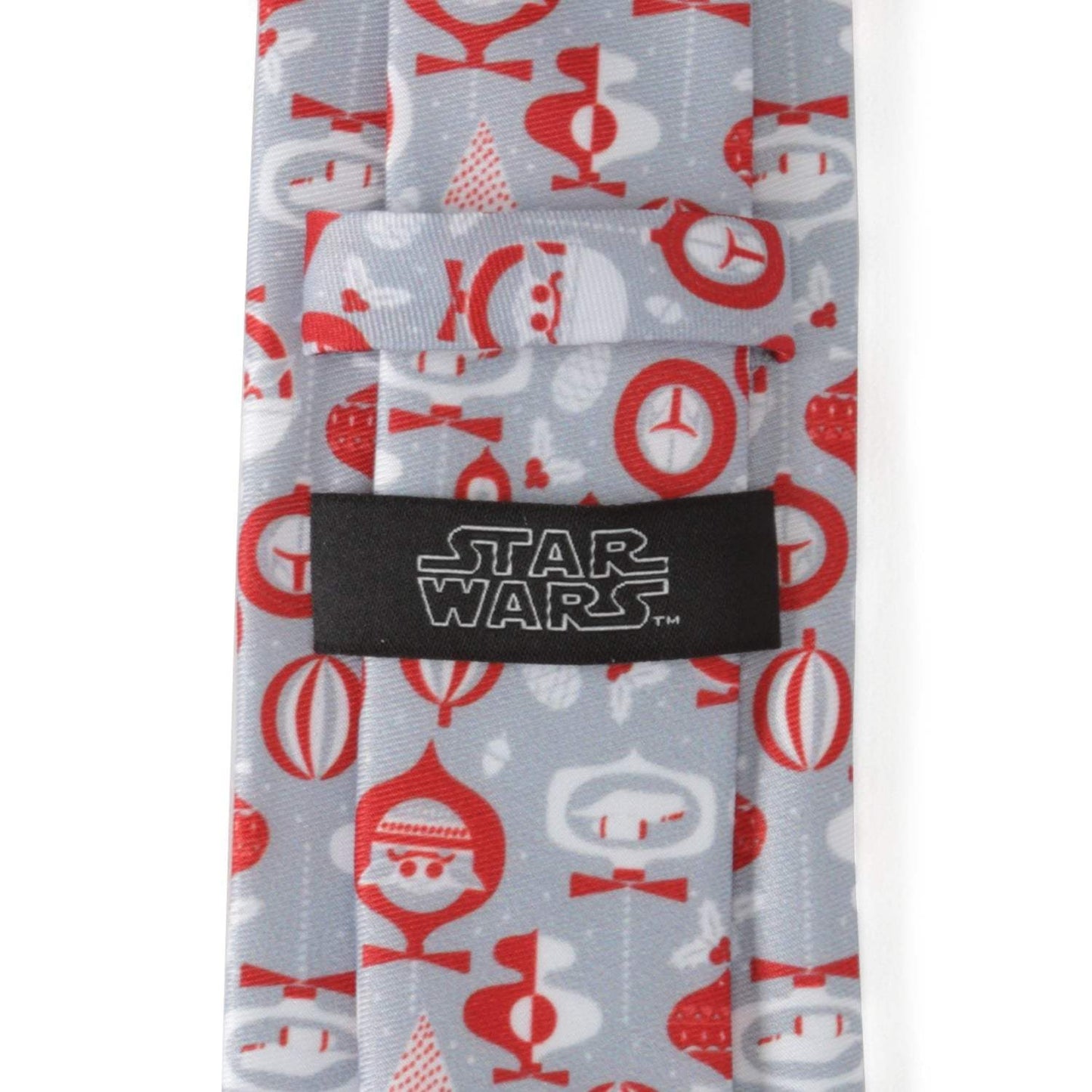 Star Wars Mandalorian and Grogu Gray and Red Holiday Tie - Cufflinks.com - Flyclothing LLC