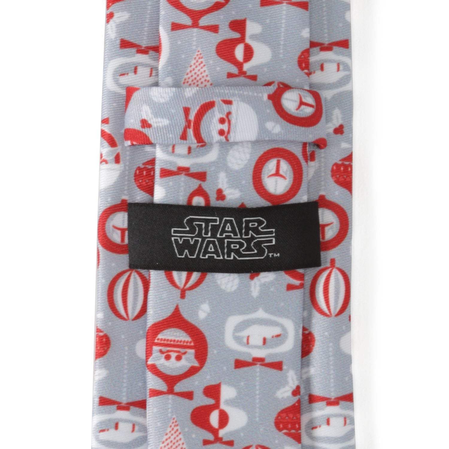 Star Wars Mandalorian and Grogu Gray and Red Holiday Tie - Cufflinks.com - Flyclothing LLC