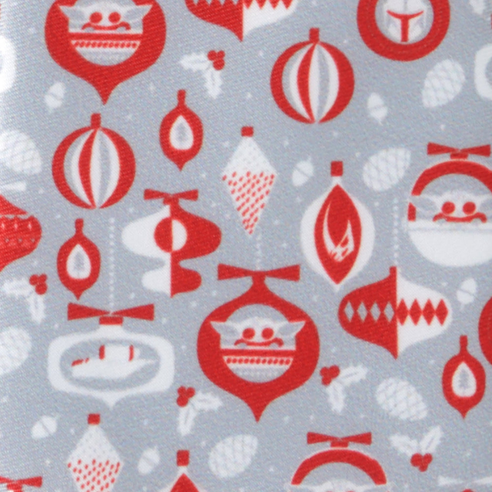 Star Wars Mandalorian and Grogu Gray and Red Holiday Tie - Cufflinks.com - Flyclothing LLC