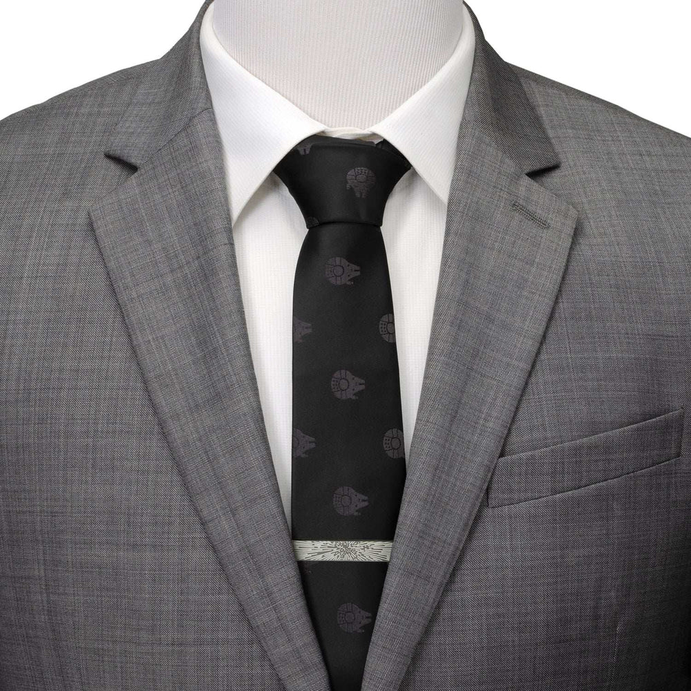 Star Wars Millennium Falcon Black Tie, X-Wing and Tie Fighter Battle Dress Socks, and Hyperspace Glow-in-the-Dark Tie Bar Gift Set - Cufflinks.com - Flyclothing LLC