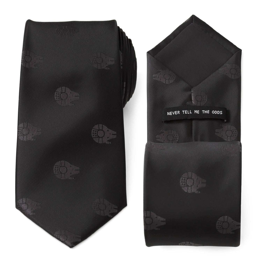 Star Wars Millennium Falcon Black Tie, X-Wing and Tie Fighter Battle Dress Socks, and Hyperspace Glow-in-the-Dark Tie Bar Gift Set - Cufflinks.com - Flyclothing LLC