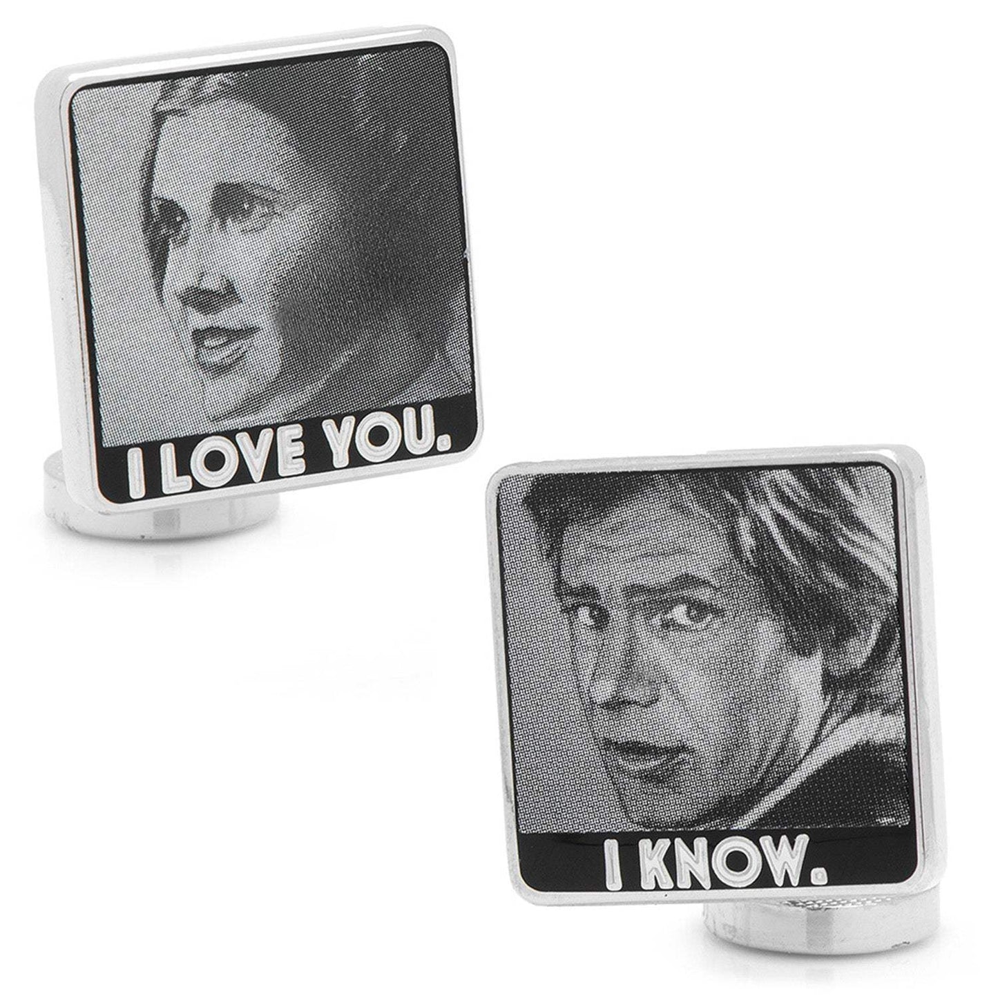 Star Wars Princess Leia and Han Solo "I Love You / I Know" Photo Cufflinks - Cufflinks.com - Flyclothing LLC