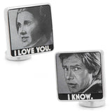 Star Wars Princess Leia and Han Solo "I Love You / I Know" Photo Cufflinks - Cufflinks.com - Flyclothing LLC