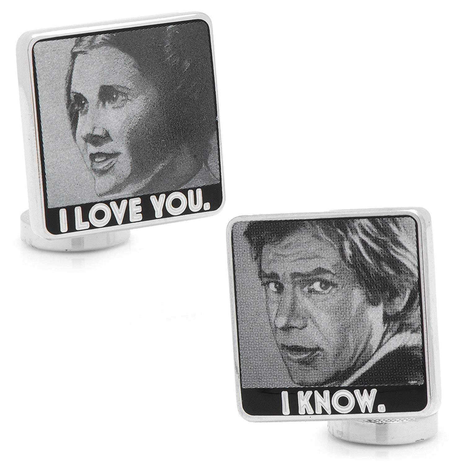 Star Wars Princess Leia and Han Solo "I Love You / I Know" Photo Cufflinks - Cufflinks.com - Flyclothing LLC