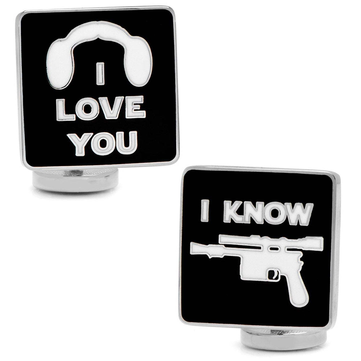 Star Wars Princess Leia and Han Solo "I Love You / I Know" Icon Cufflinks - Cufflinks.com - Flyclothing LLC